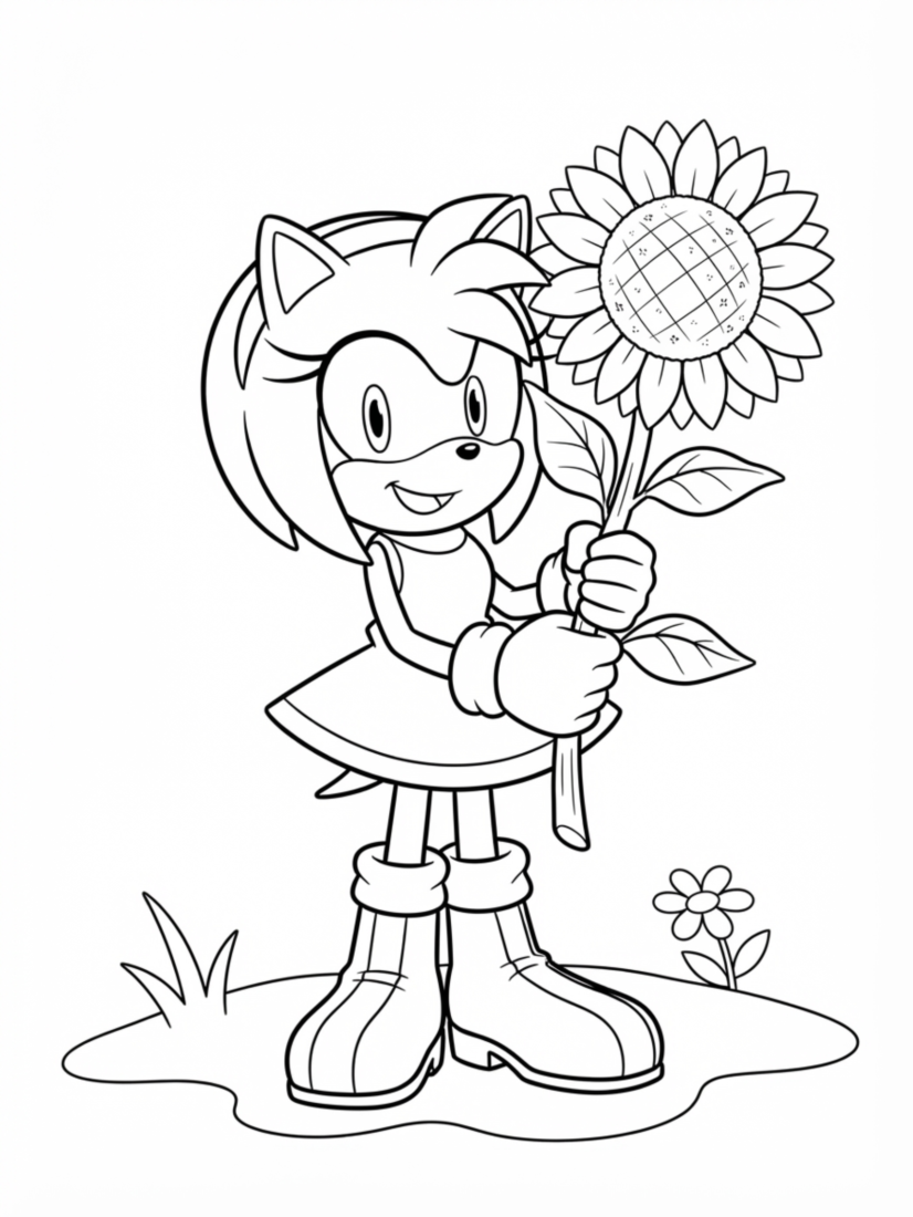 Amy Holding a Flower