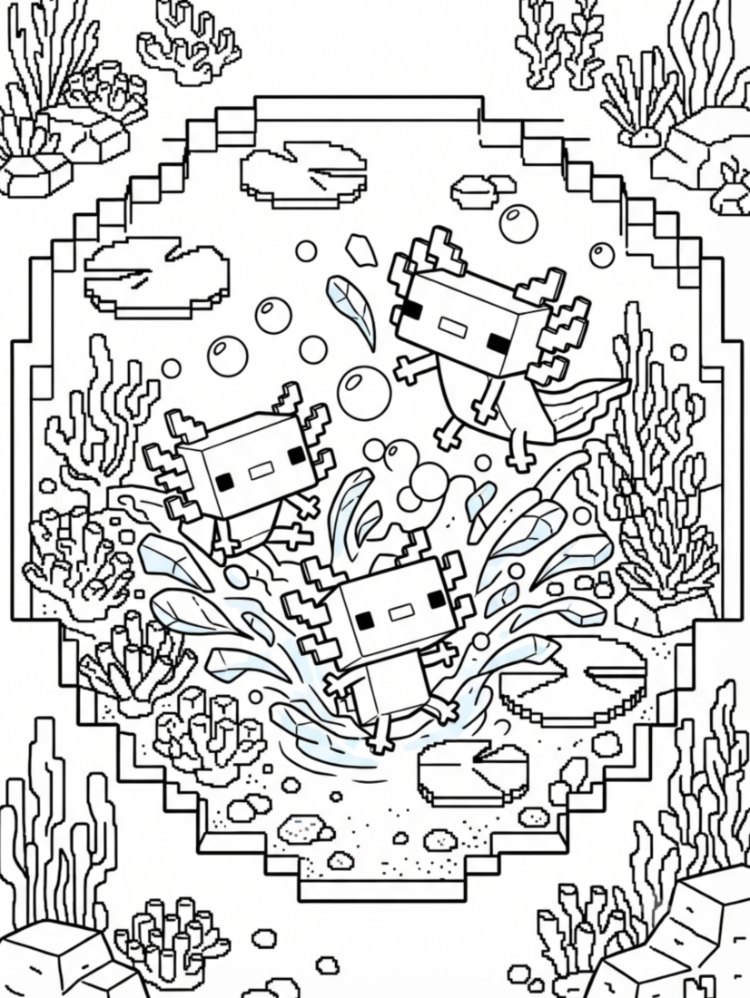 Baby Axolotl Pool Party