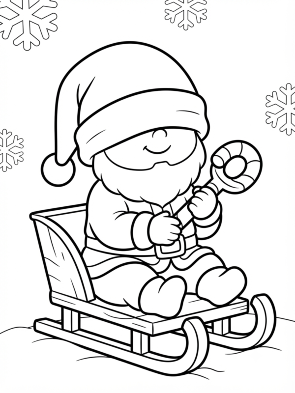 Baby Santa in a Sleigh Cradle