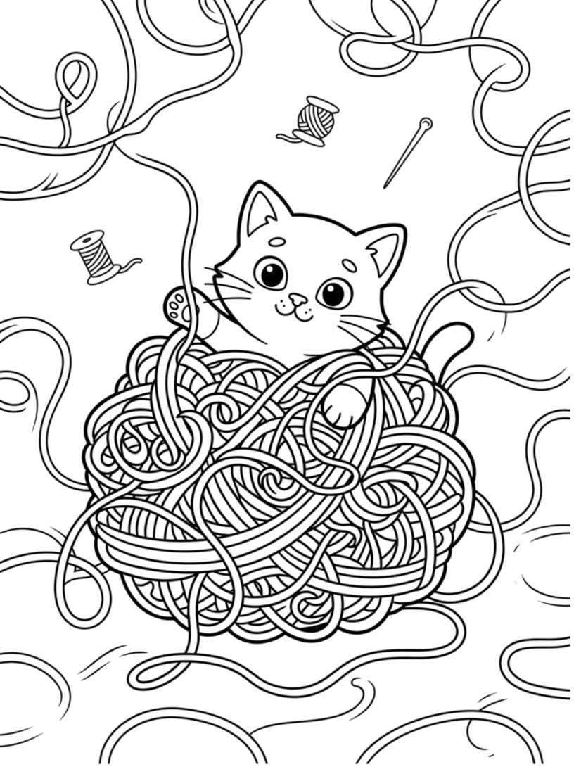 Ball of Yarn Cat