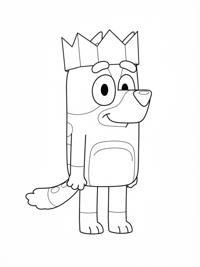 Bluey Wearing a Crown