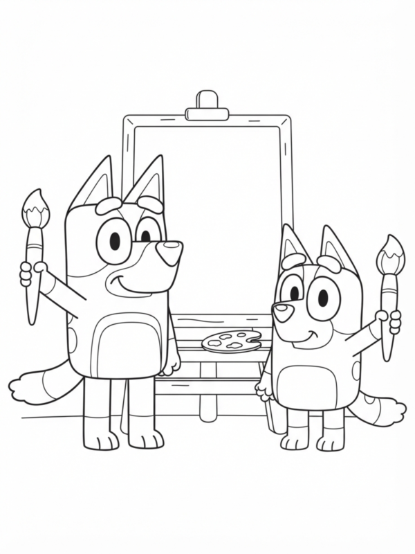 Bluey and Bingo Painting