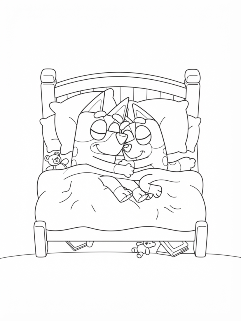 Bluey and Bingo Sleeping