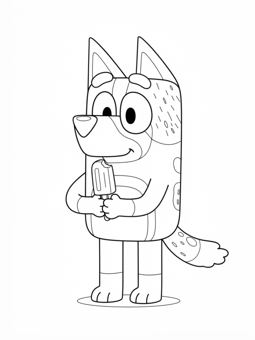 Bluey with a Popsicle