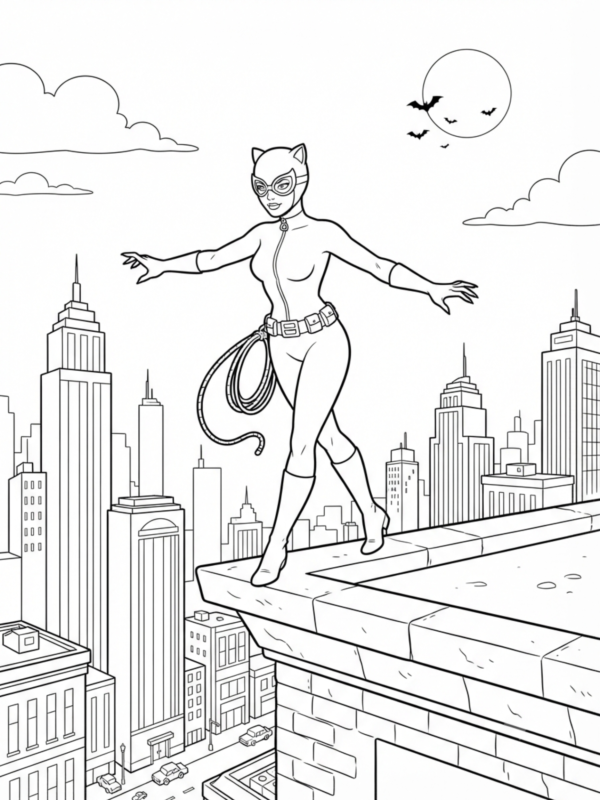 Catwoman on a Ledge