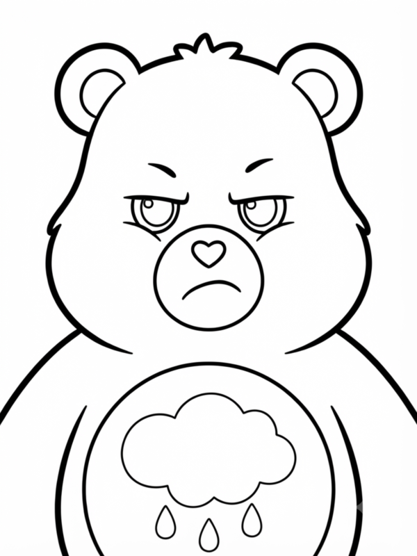 Cheerful Grumpy Bear Face