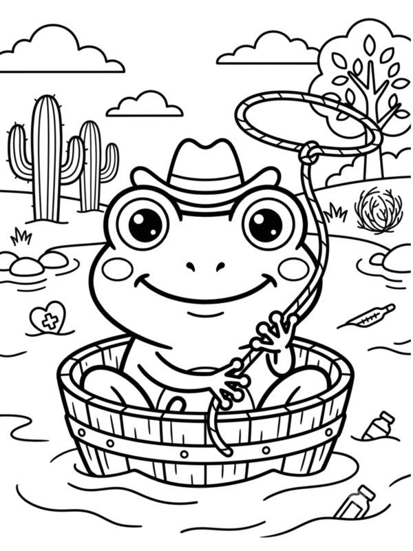 Cowboy Frog with Lasso