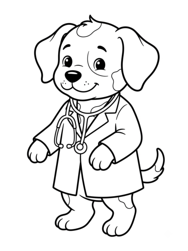 Doctor Puppy with a Stethoscope