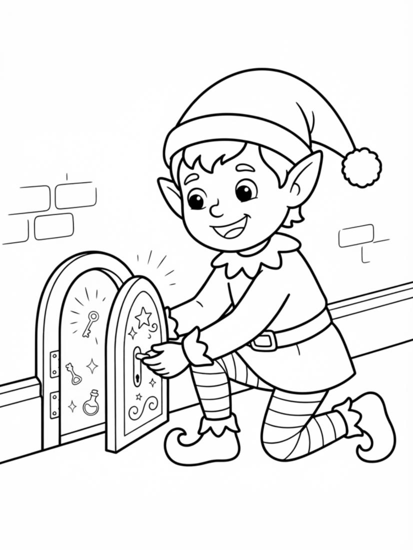 Elf Opening a Tiny Door