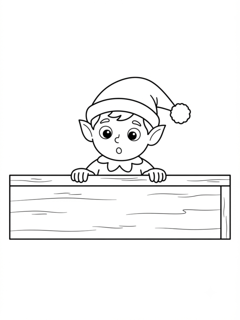 Elf Peeking Over a Shelf