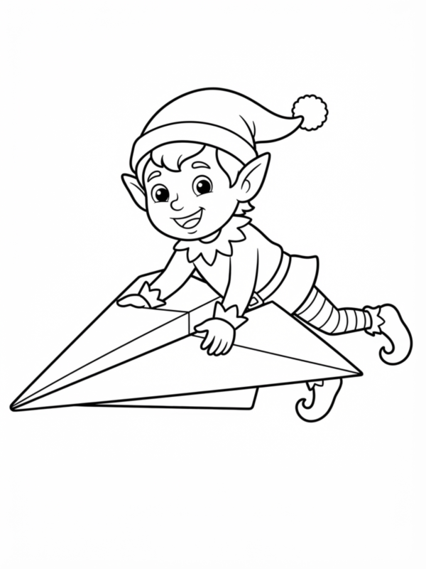 Elf Steering a Paper Airplane