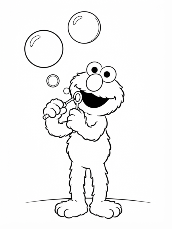 Elmo Blowing Bubbles