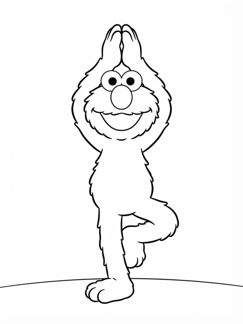 Elmo Doing Yoga