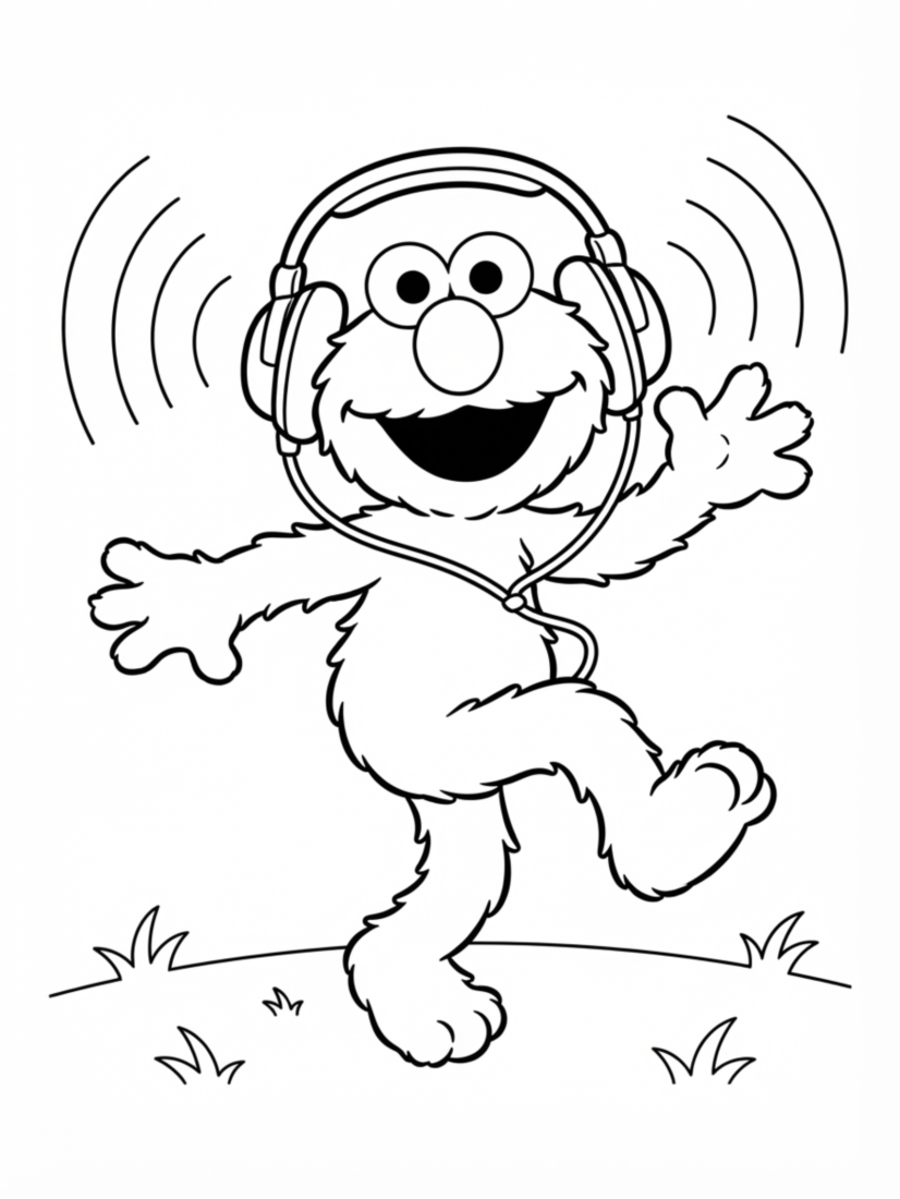 Elmo Listening to Music