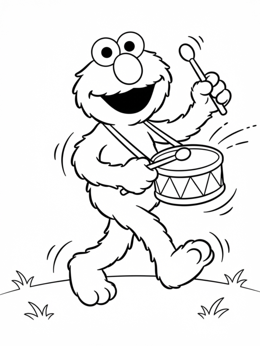 Elmo Marching in a Parade