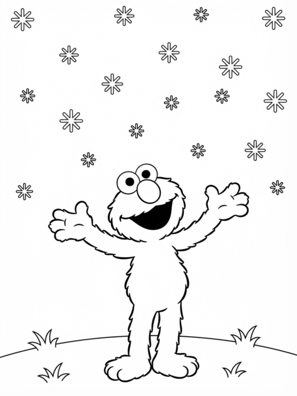 Elmo Catching Snowflakes