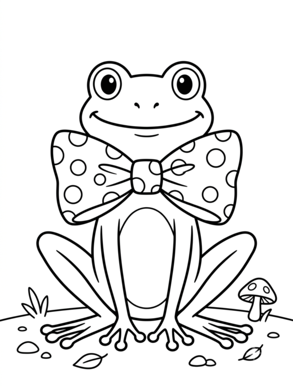 Frog Wearing a Birthday Bowtie