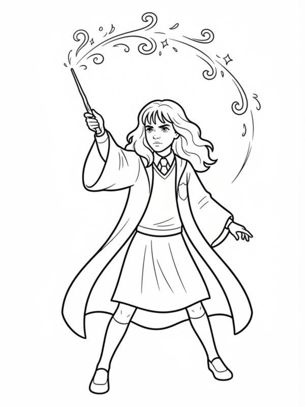 Hermione Casting a Spell