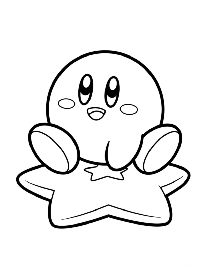 Kirby Sitting on a Star