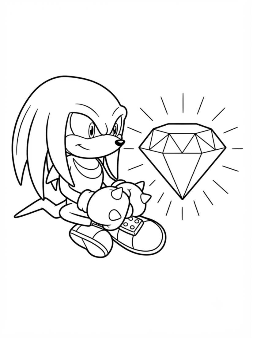 Knuckles Guarding the Master Emerald