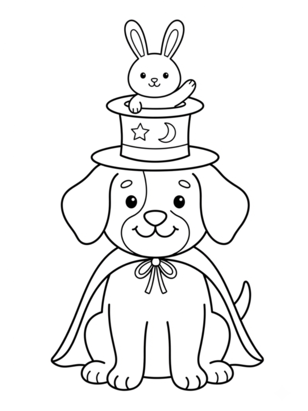 Magician Puppy with a Top Hat