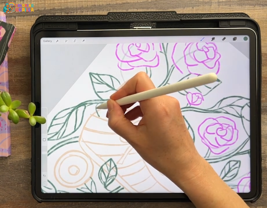 overlapping shapes adding depth to a coloring page design