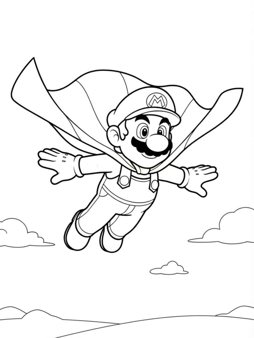 Mario Flying with a Cape