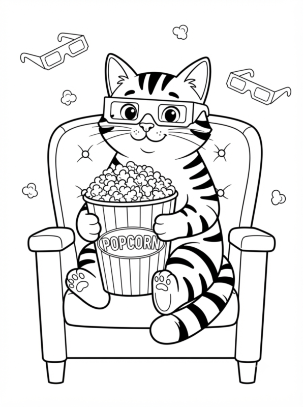 Movie Night Cat