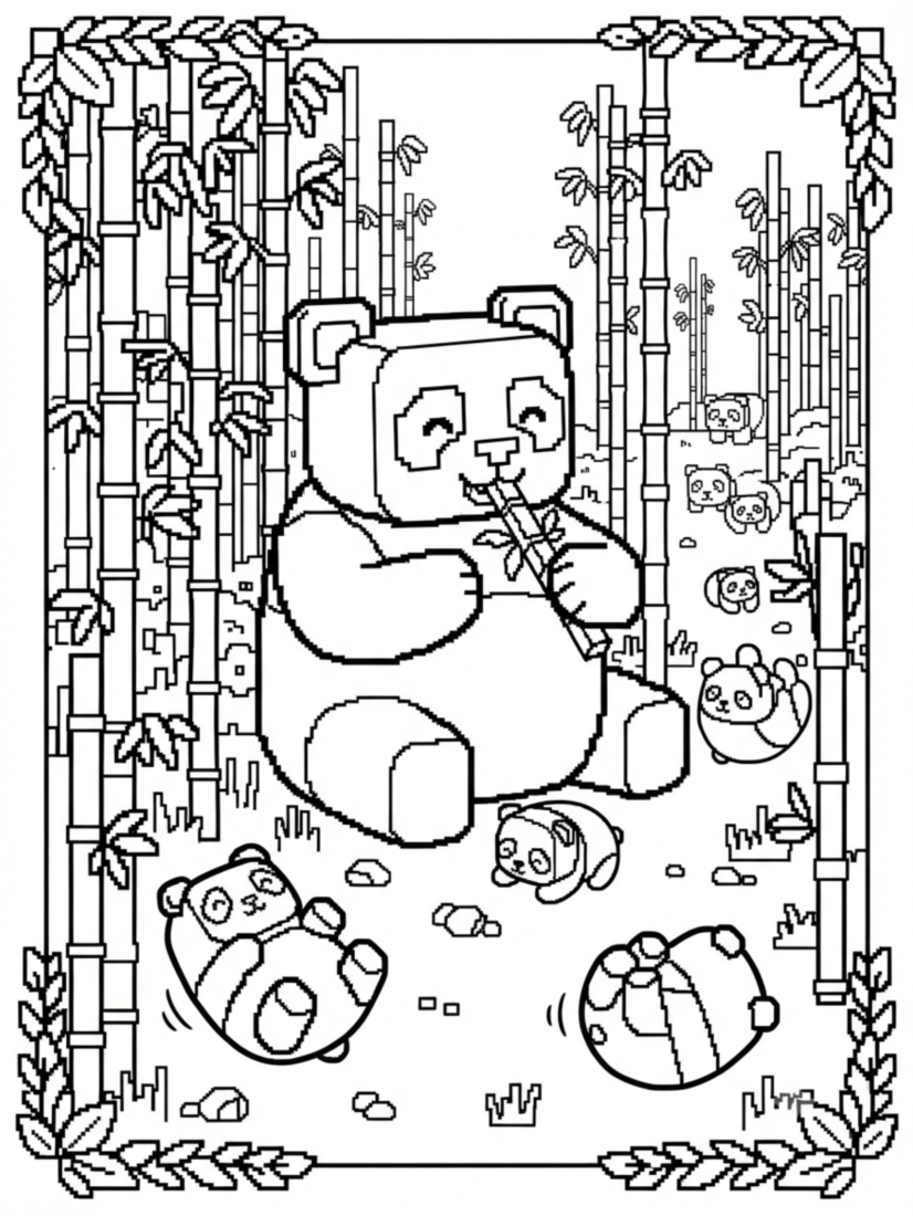 Panda Munching Bamboo