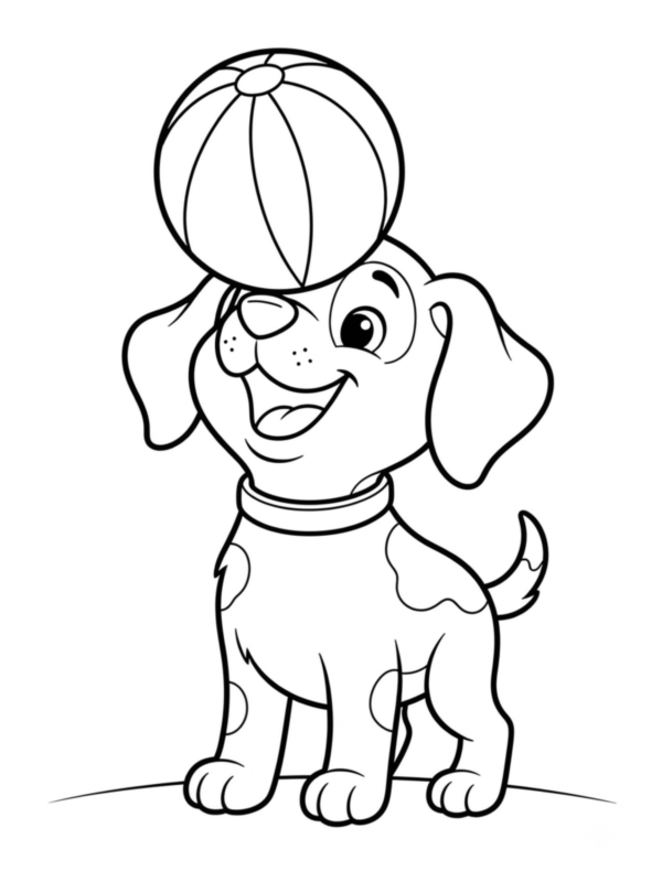 Puppy Playing with a Beach Ball
