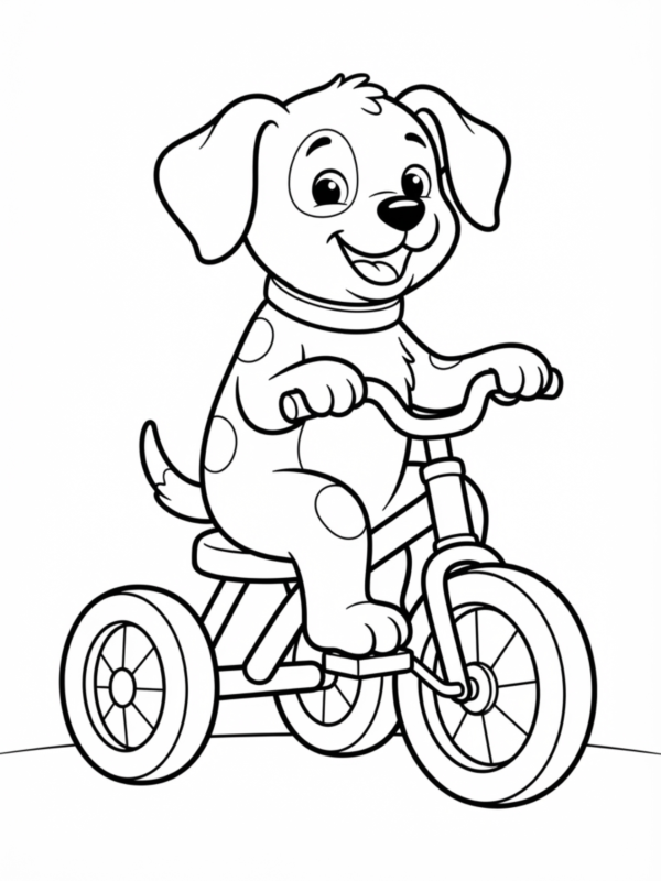 Puppy Riding a Bicycle