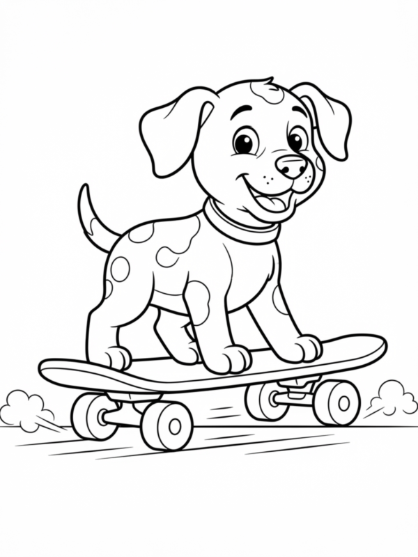 Puppy Riding a Skateboard