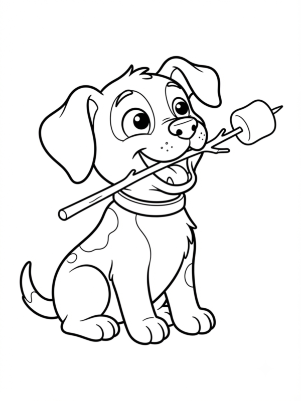 Puppy with a Pack of Marshmallows