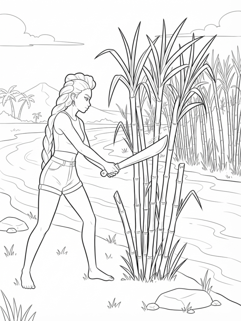 Rumi Harvesting Sugar Cane