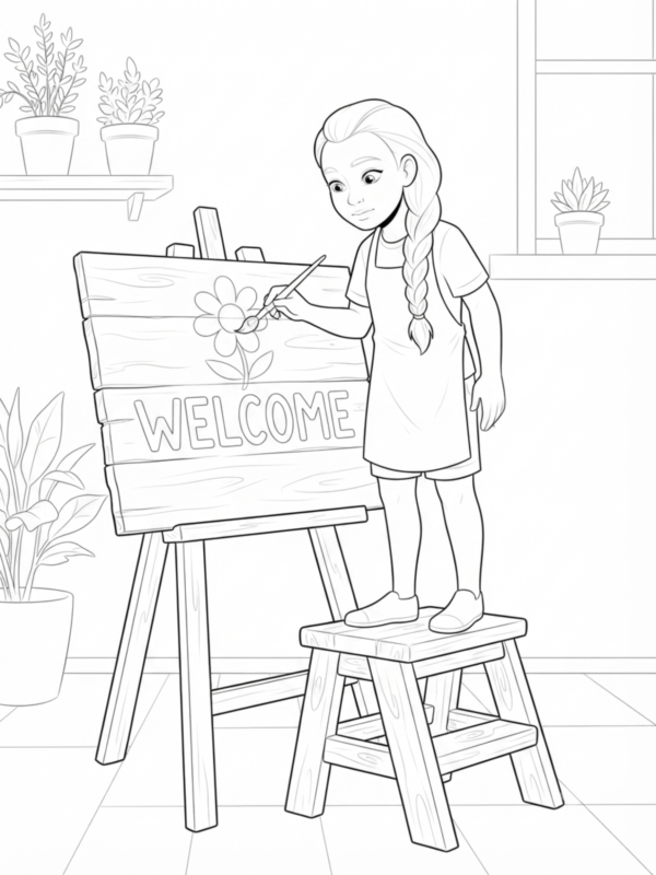 Rumi Painting a Sign