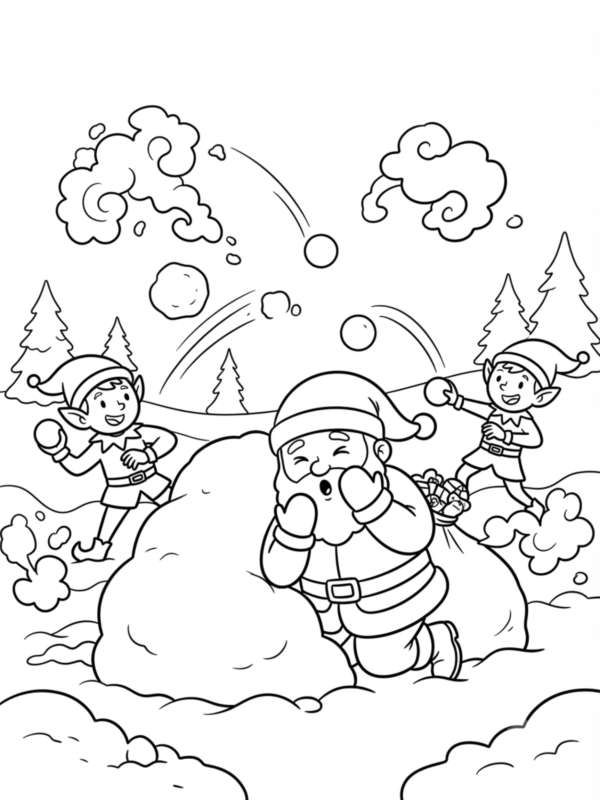Santa and Snowball Fight with Elves