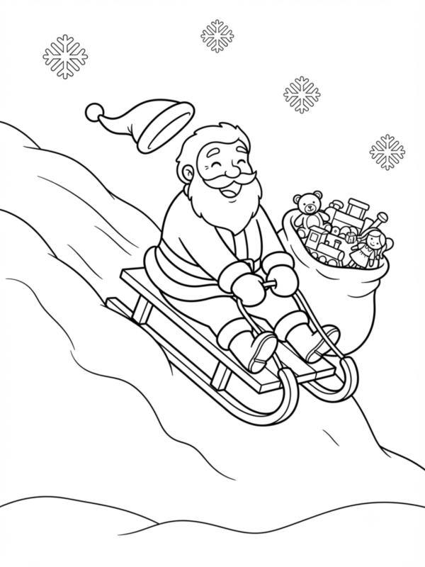 Santa on His Sleigh Sled Ride