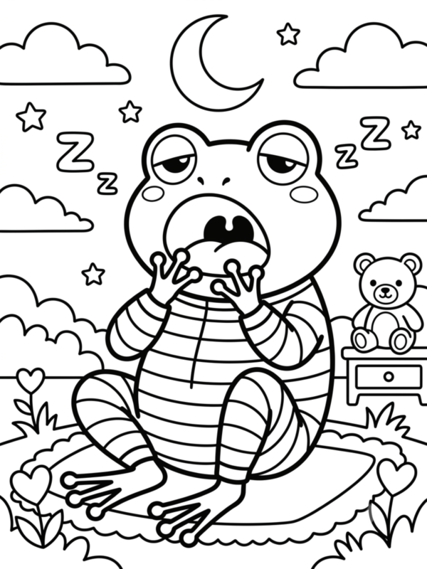 Sleepy Frog in Pajamas