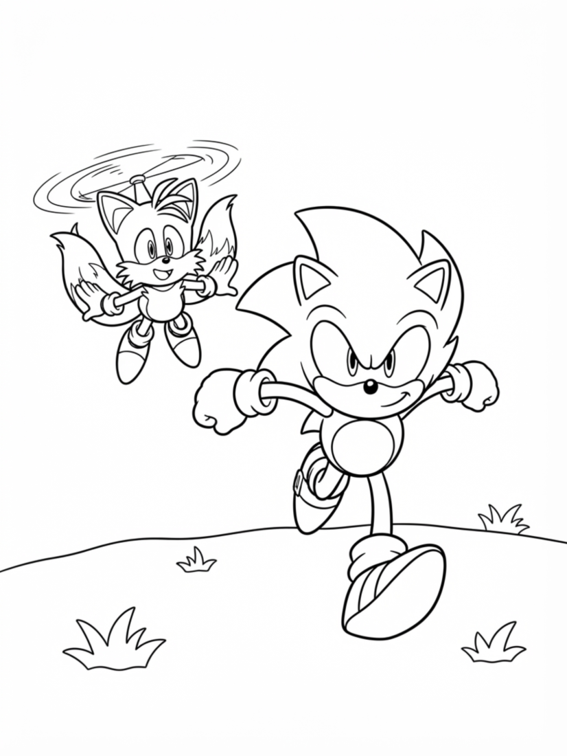 Sonic and Tails Playing Tag