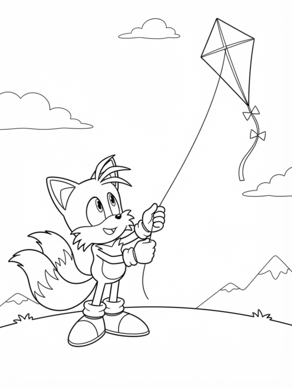 Tails Flying a Kite