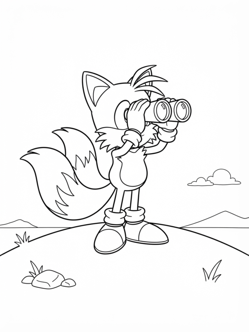 Tails Looking Through Binoculars
