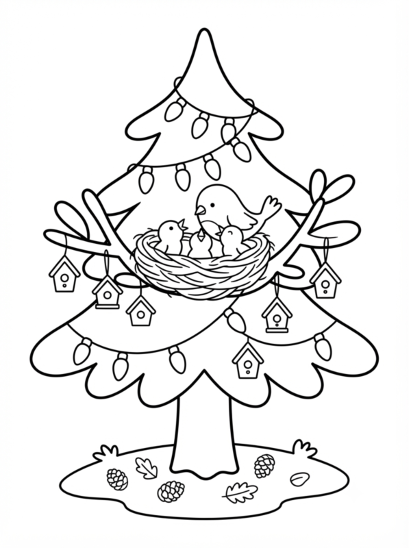 Tree with Birds Nesting