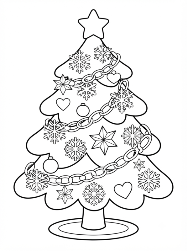 Tree with Paper Ornaments