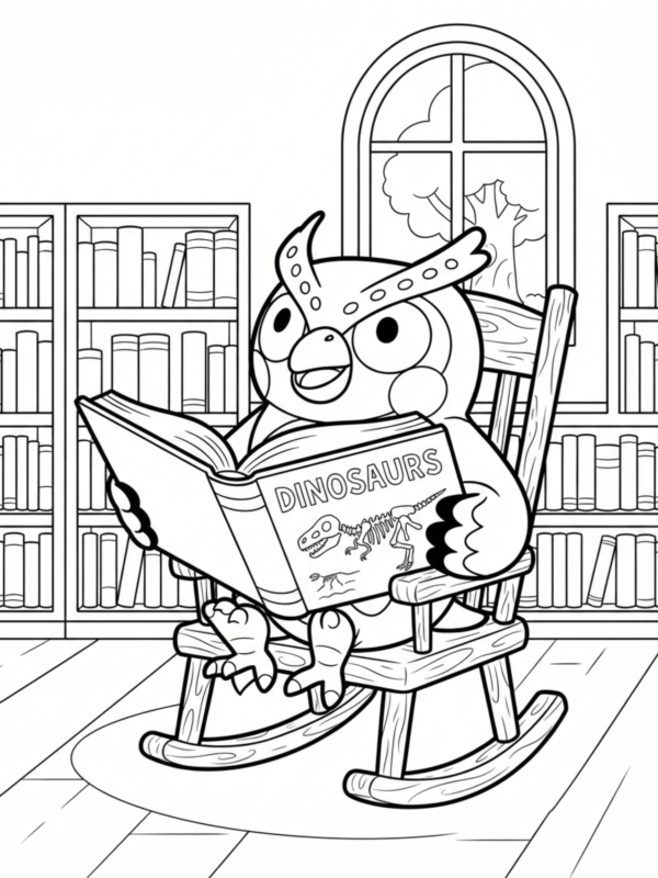 Blathers Reading a Big Book