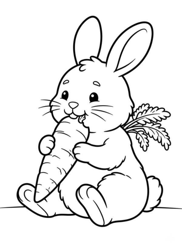 Bunny Eating a Carrot