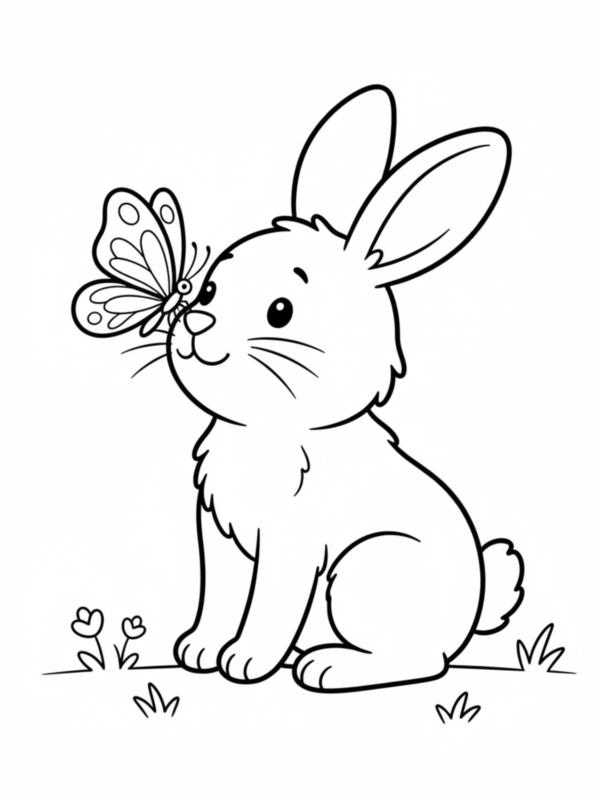 Bunny with a Butterfly on Nose