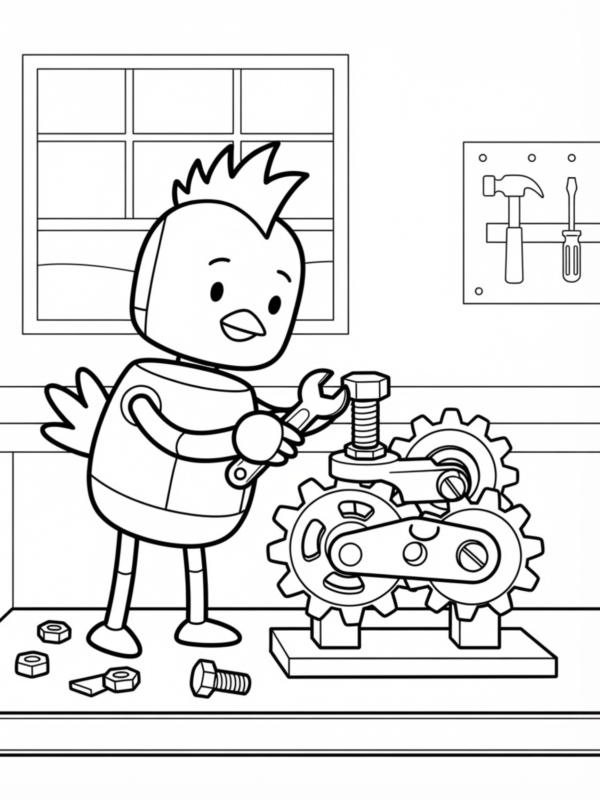 Clukr Fixing a Gadget