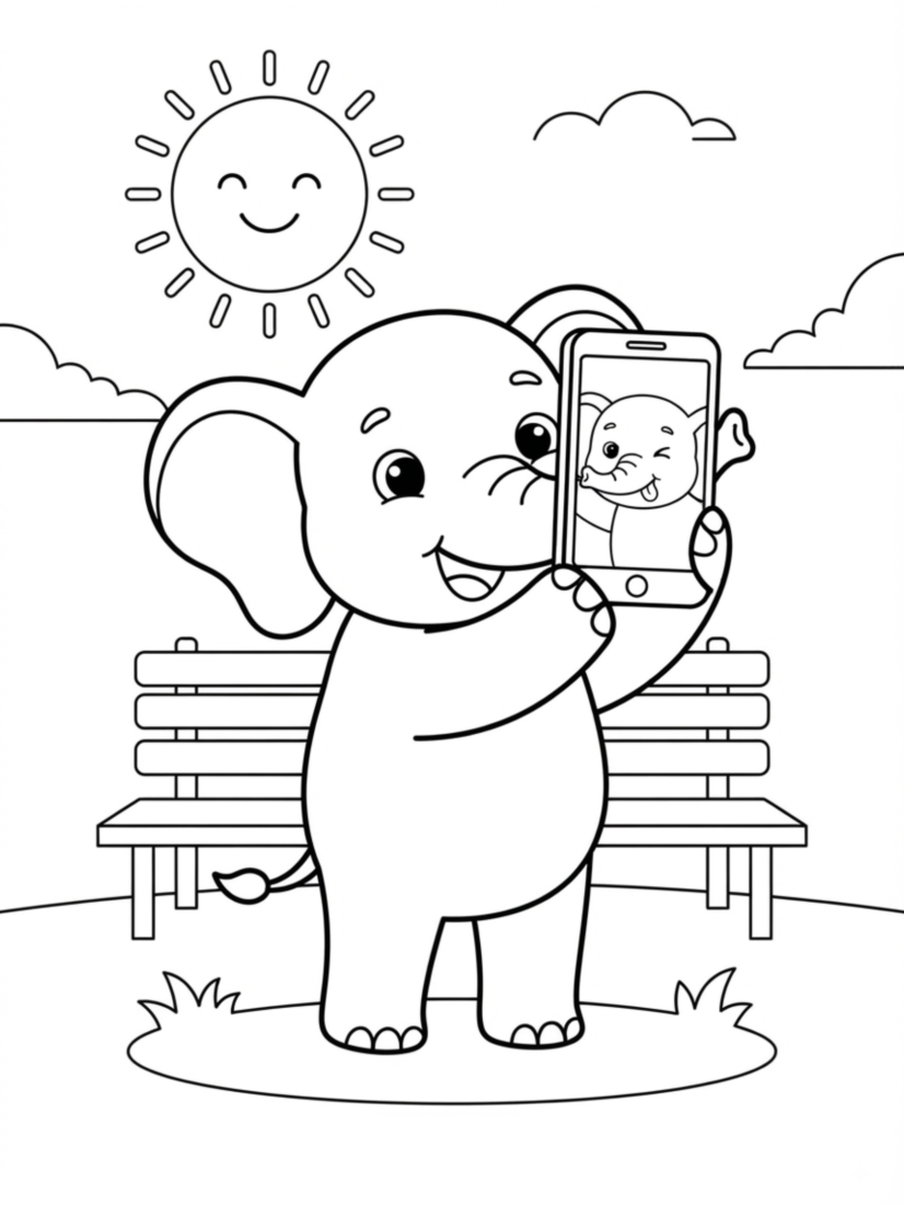 Elephant Taking a Selfie