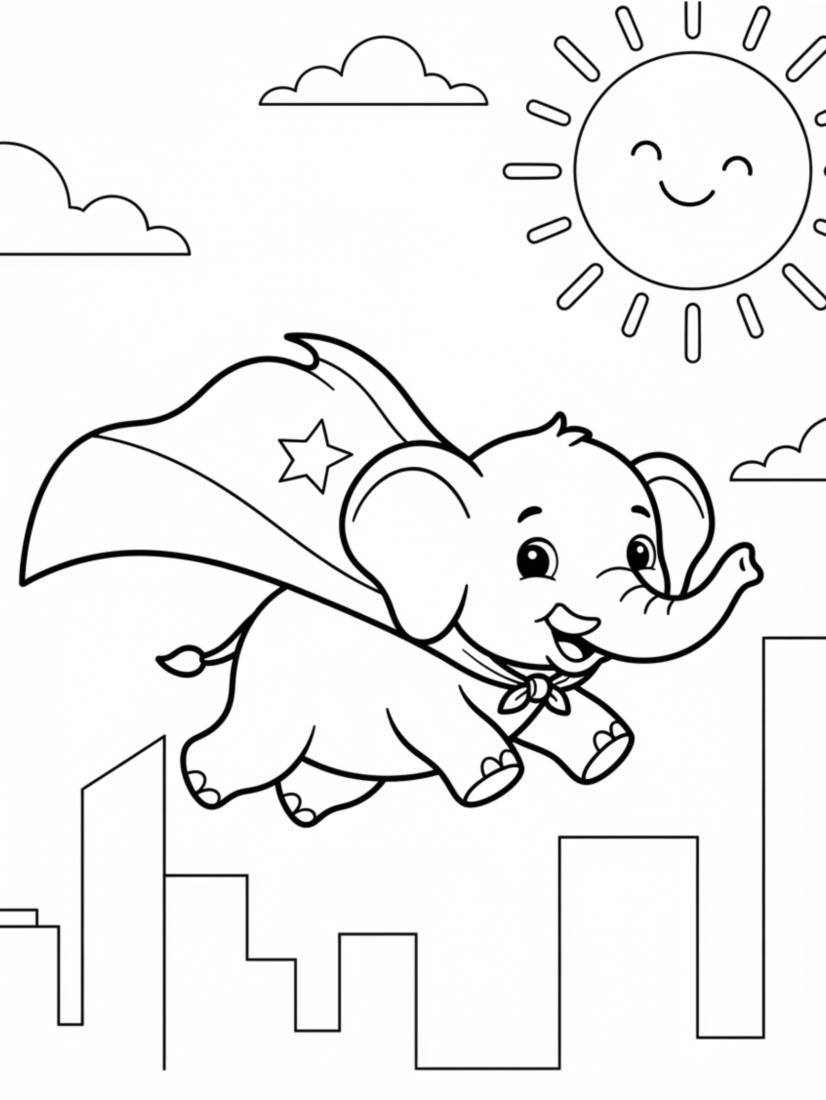 Elephant Wearing Superhero Cape