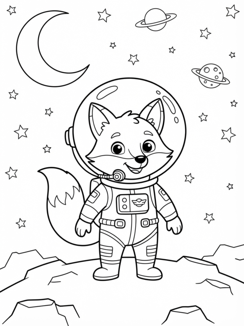 Fox Astronaut in Space